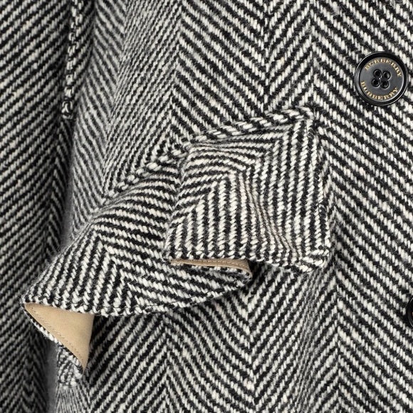 NWOT Burberry Herringbone Trench Wool Coat - Picture 8 of 8